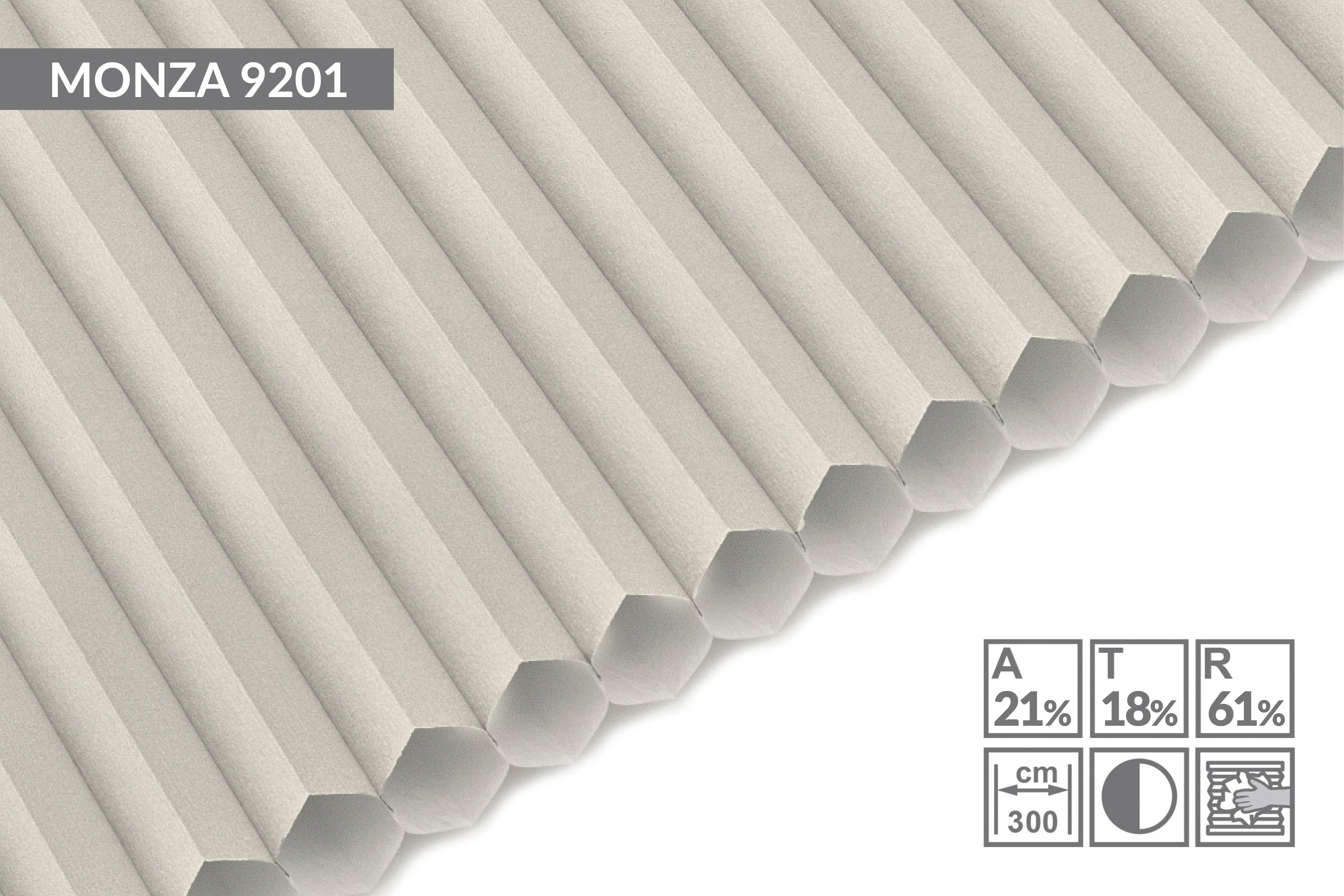 Wabenplissee in Weißgrau