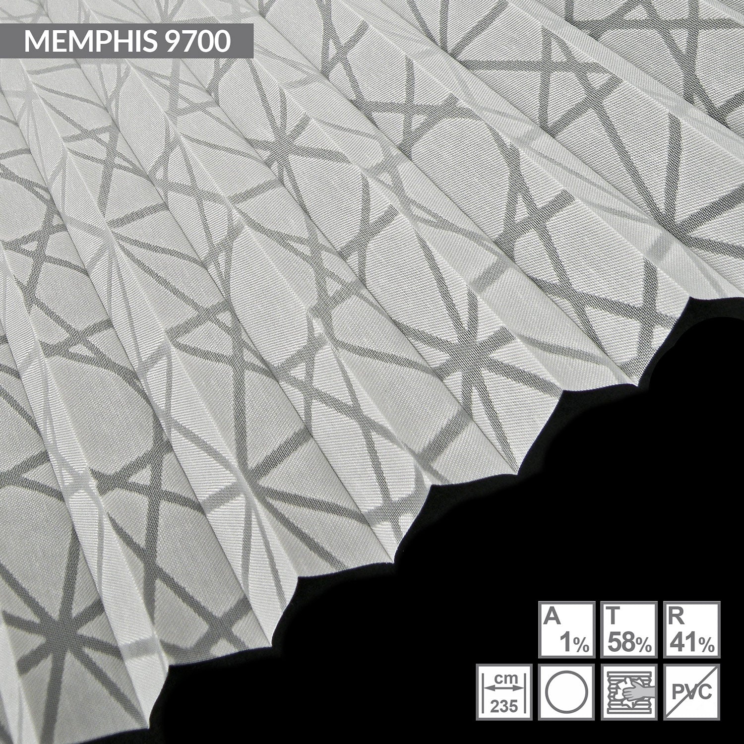 Plissee mit einem Muster in Weiß